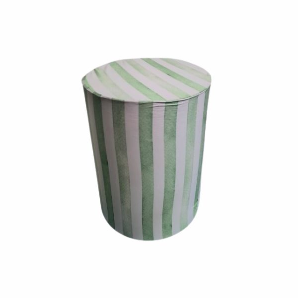 Capa Cilindro M Listrado Verde e Branco 